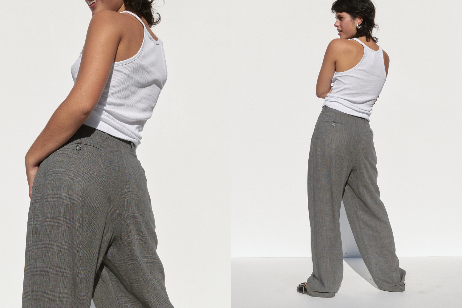 Giorgio Armani Wide Leg Pants — Grey