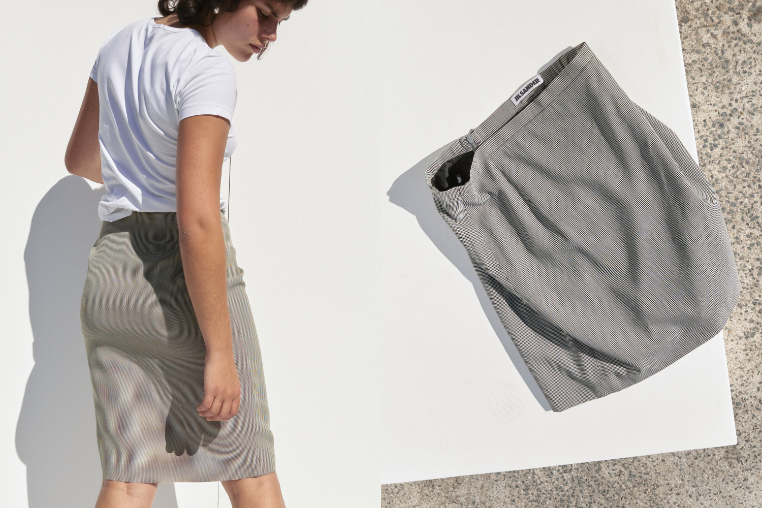 Jil Sander Pencil Skirt — Houndstooth