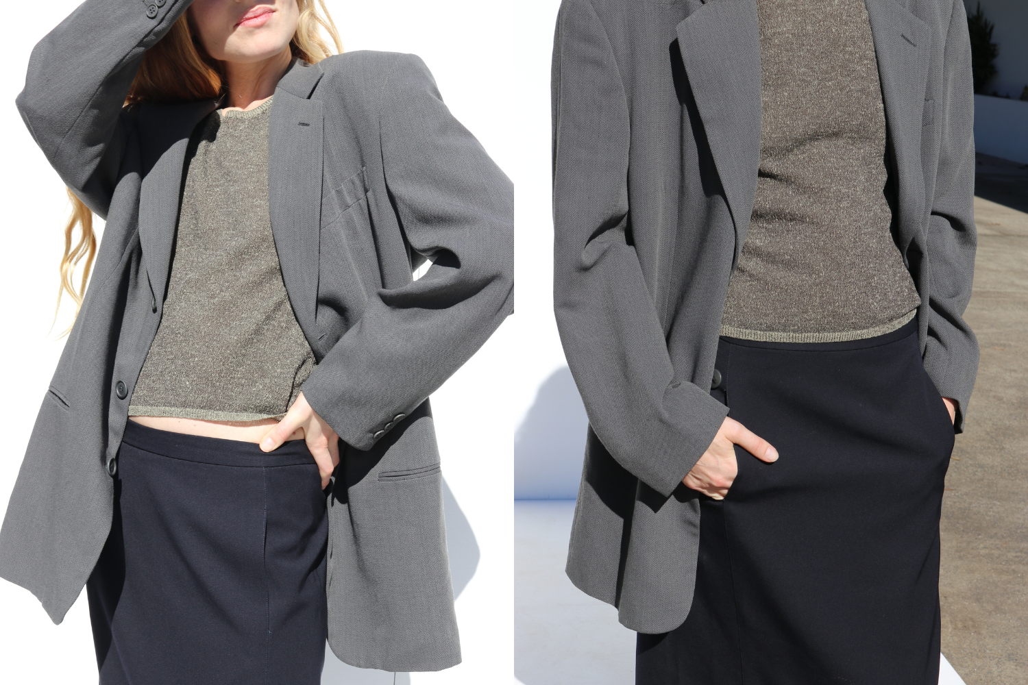 Giorgio Armani Wool Blazer — Grey