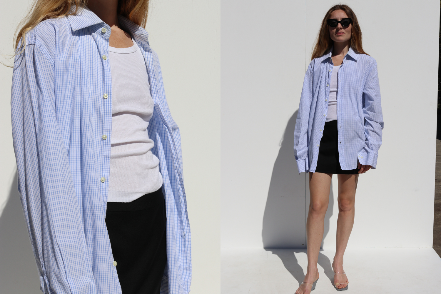 Yves Saint Laurent Check Shirt — Blue