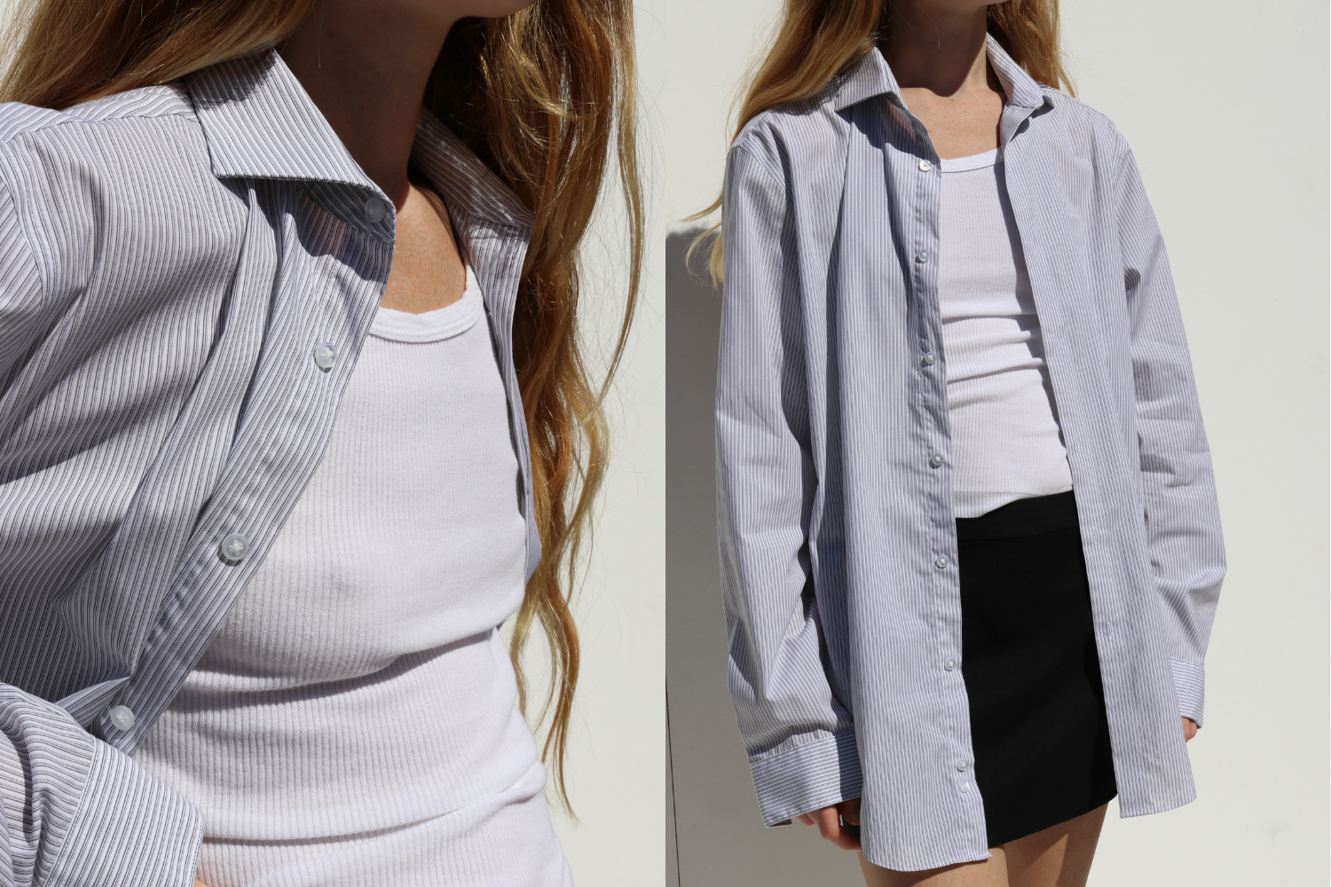 Calvin Klein Stripe Shirt — White & Blue