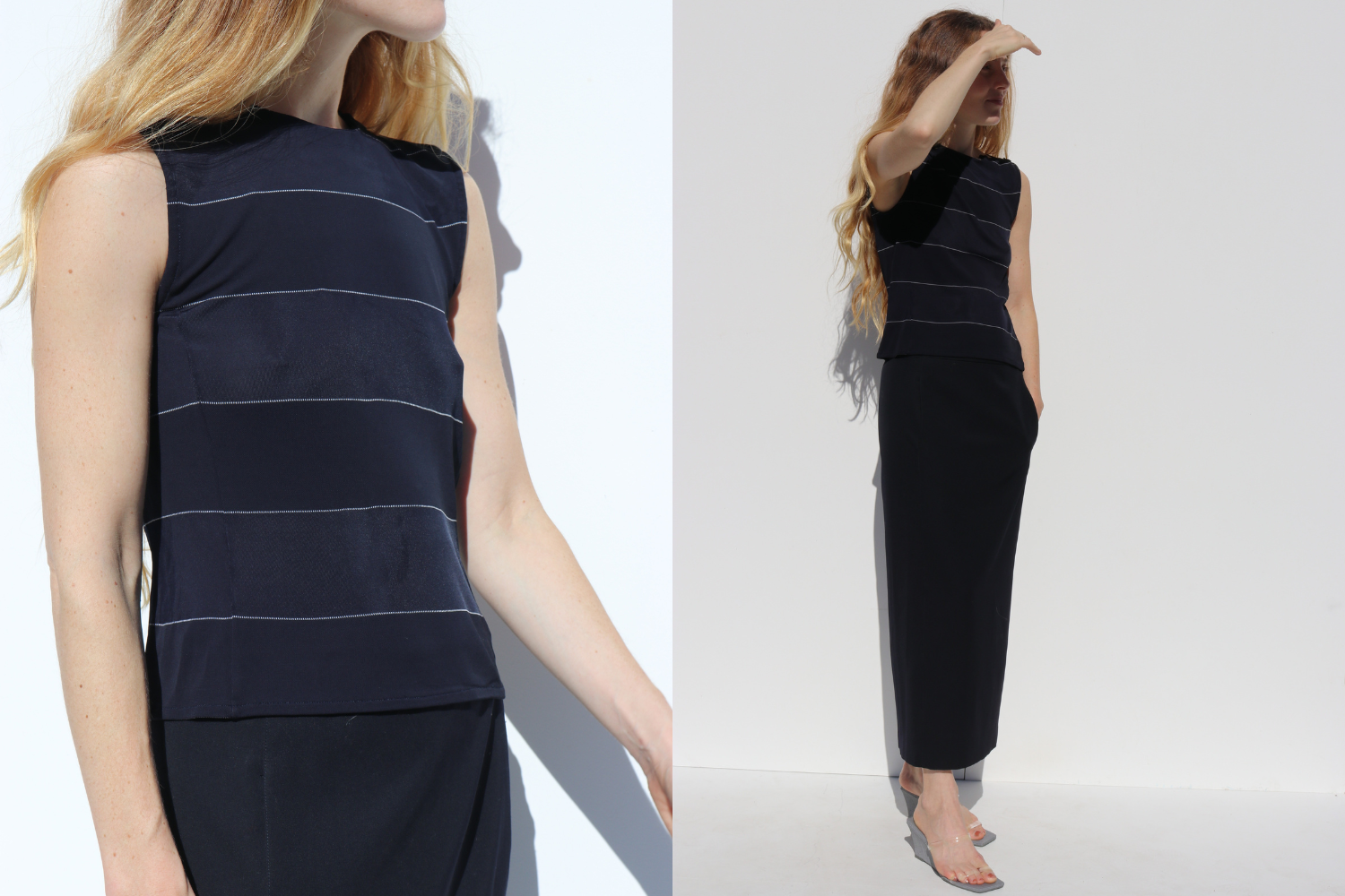 Giorgio Armani Stripe Top — Navy