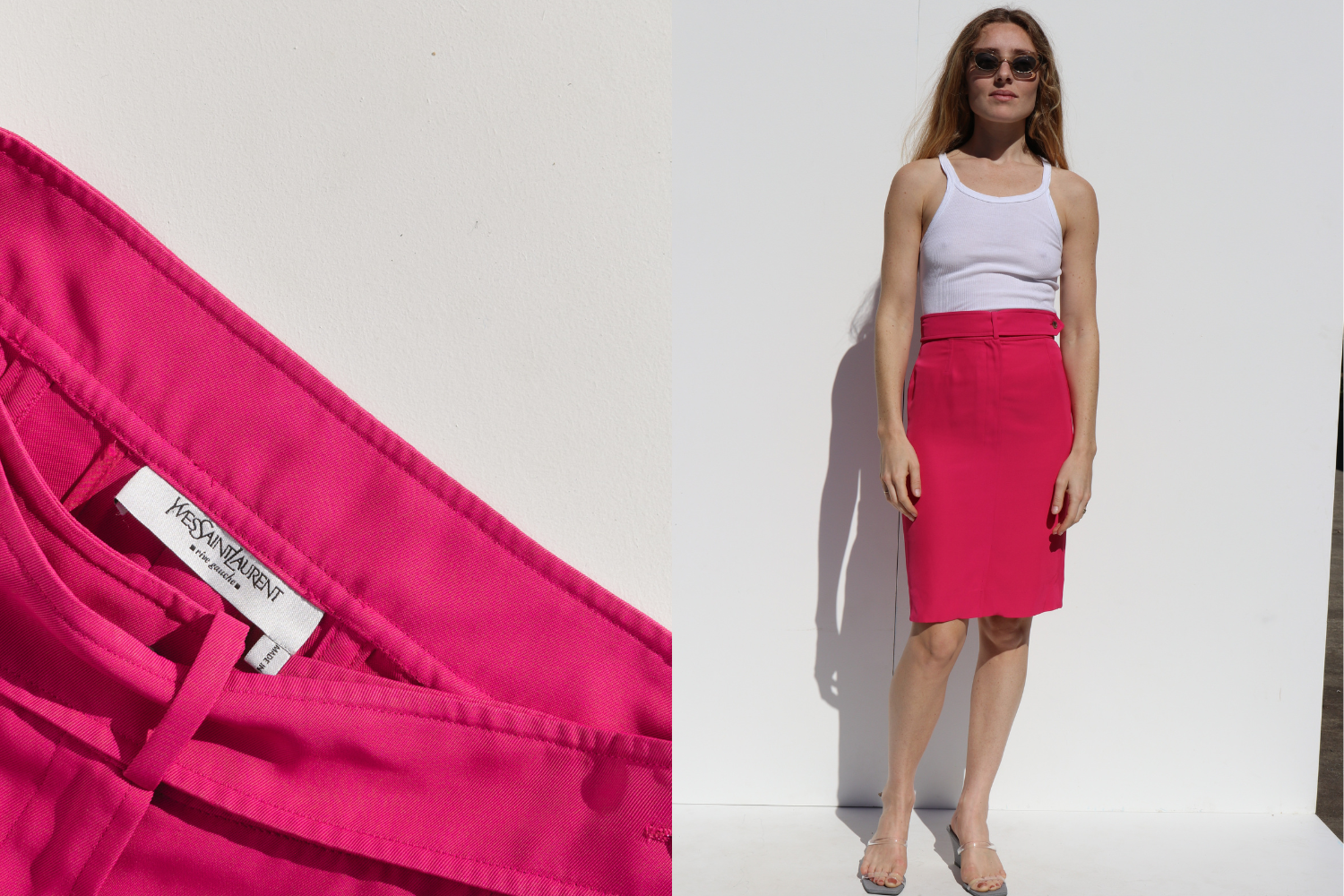 Yves Saint Laurent Pencil Skirt — Pink