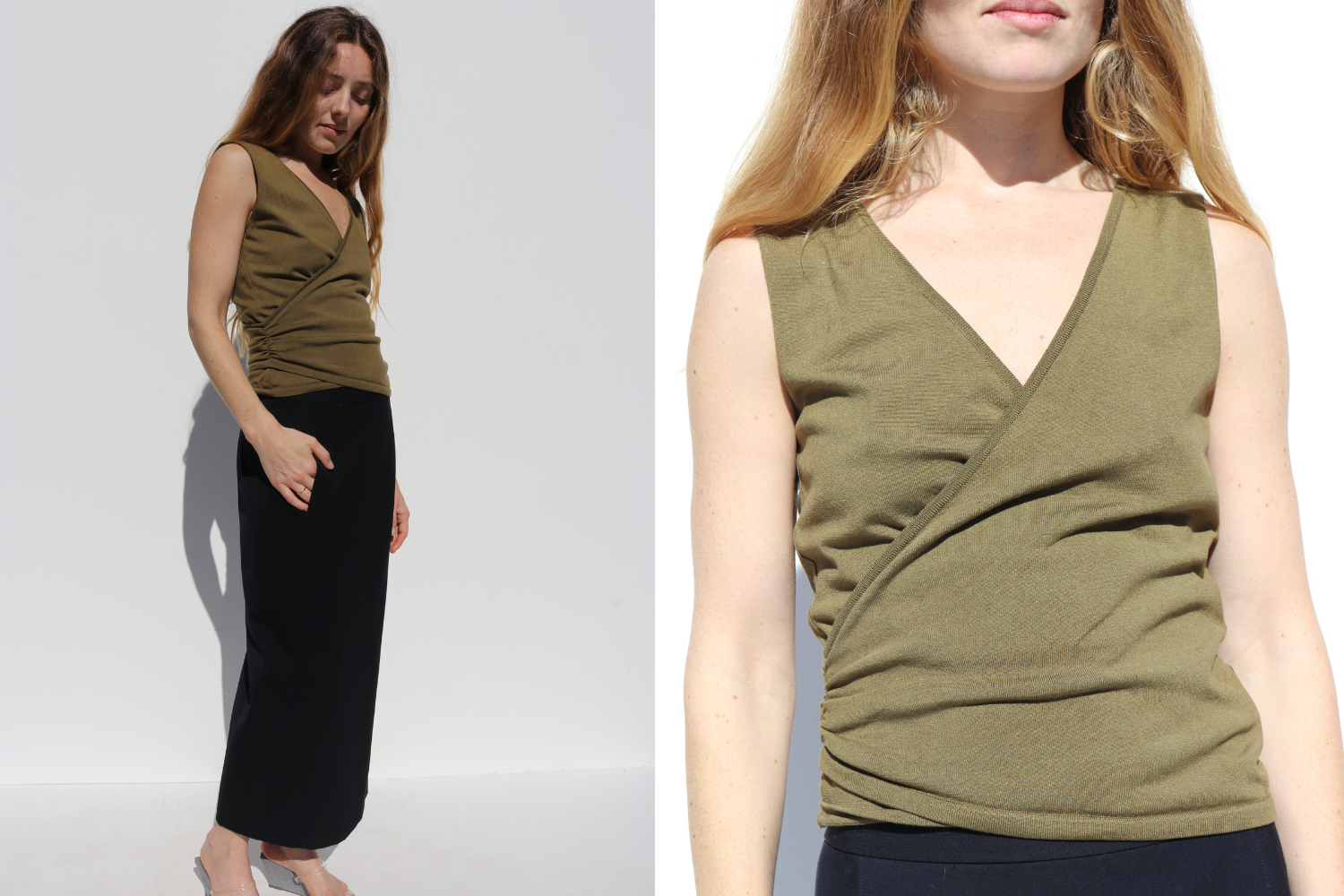 Celine Wrap Top — Green