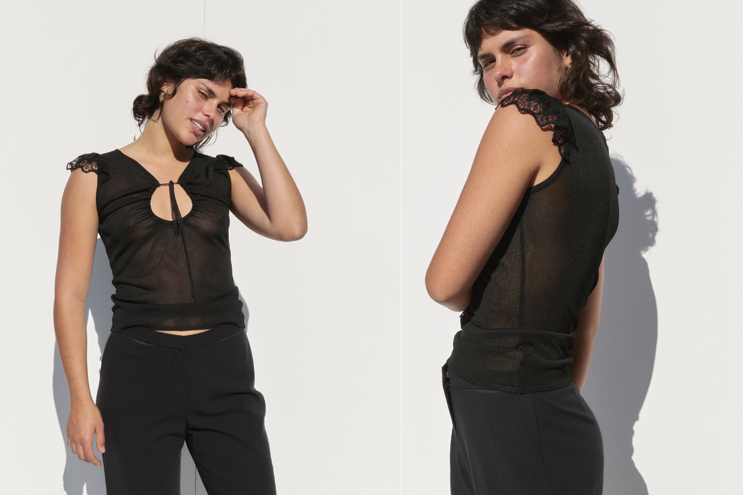 Chloé Tie Detail Top — Black