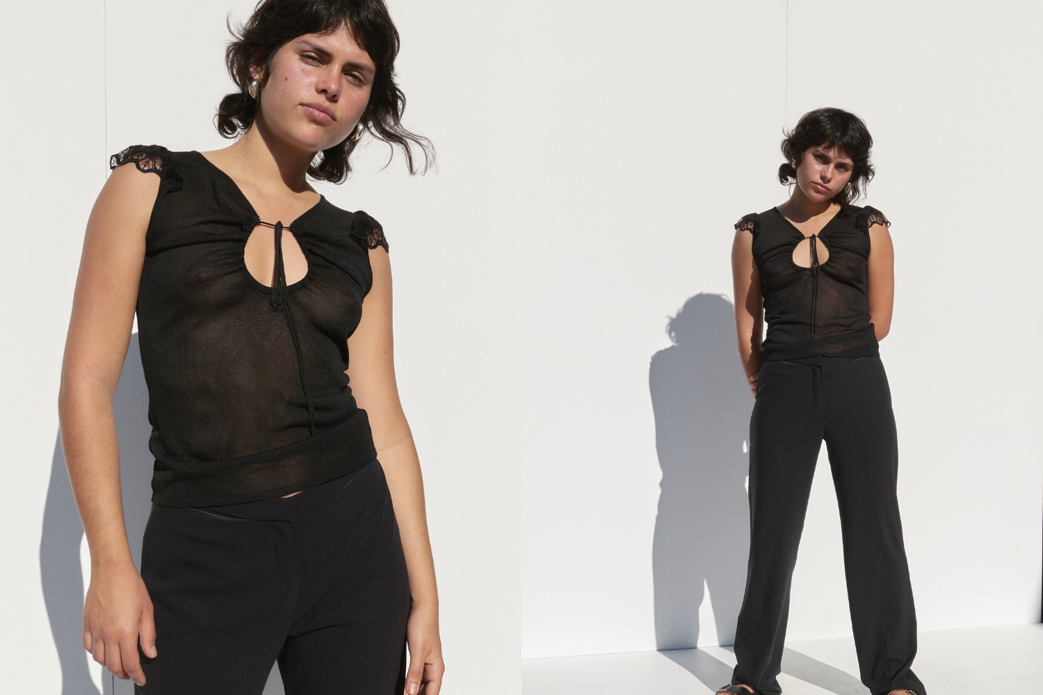 Chloé Tie Detail Top — Black