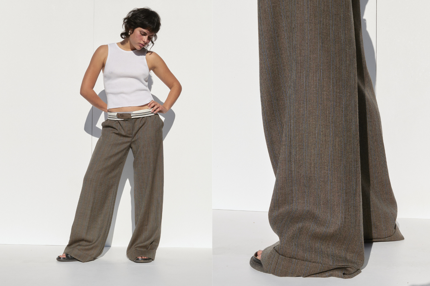 Chloé Wide Leg Pants — Brown