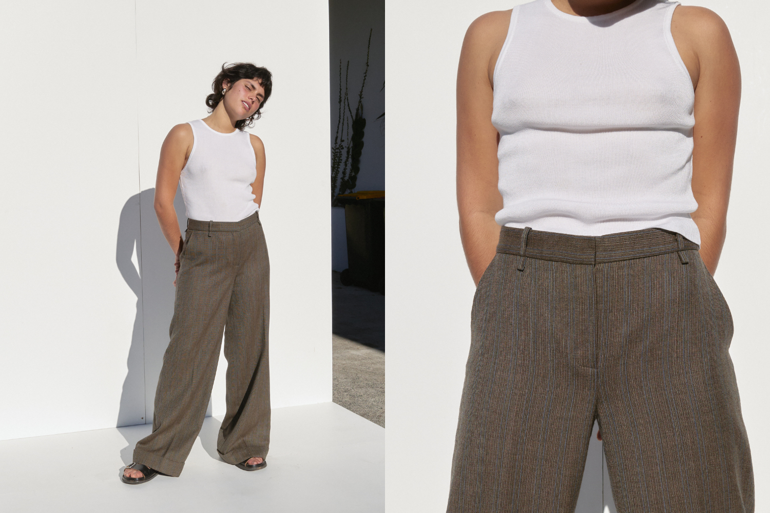 Chloé Wide Leg Pants — Brown