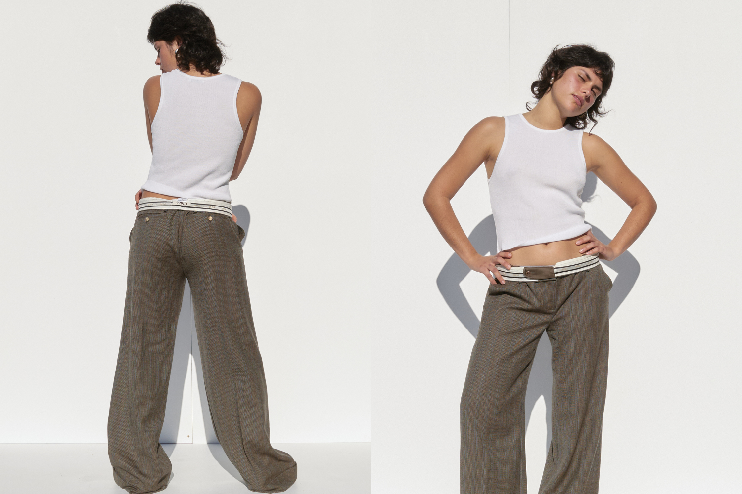 Chloé Wide Leg Pants — Brown