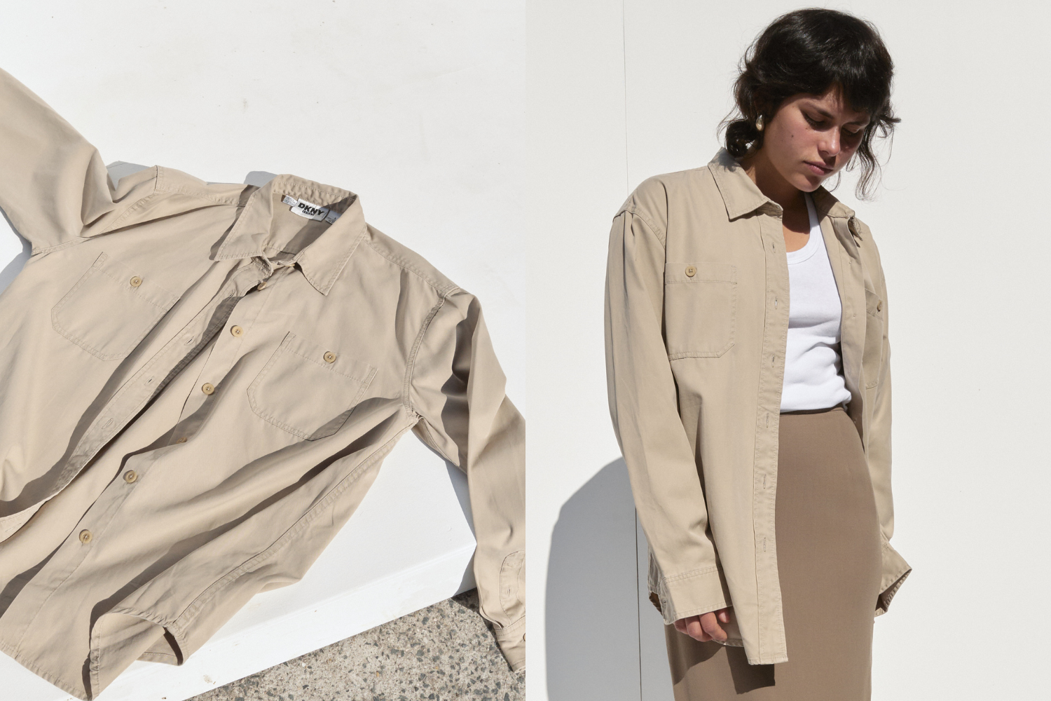 DKNY Button Shirt — Khaki