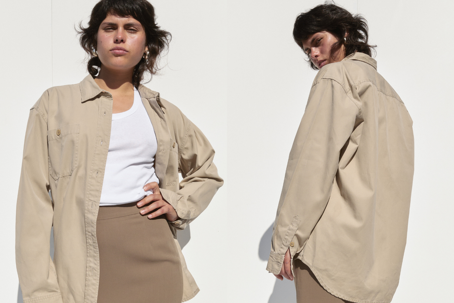 DKNY Button Shirt — Khaki