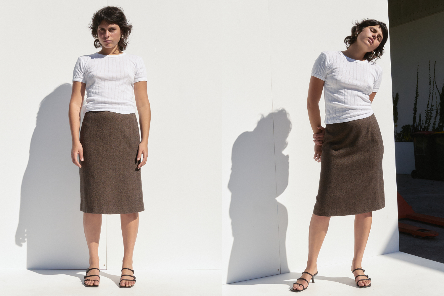 Calvin Klein Wool Skirt — Brown