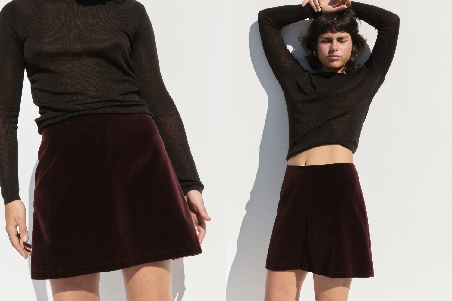 Dolce & Gabbana Velvet Mini Skirt  — Vino