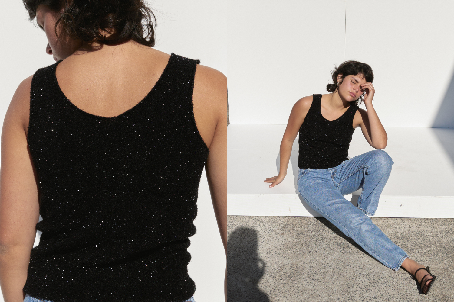 Giorgio Armani Sparkle Top — Black