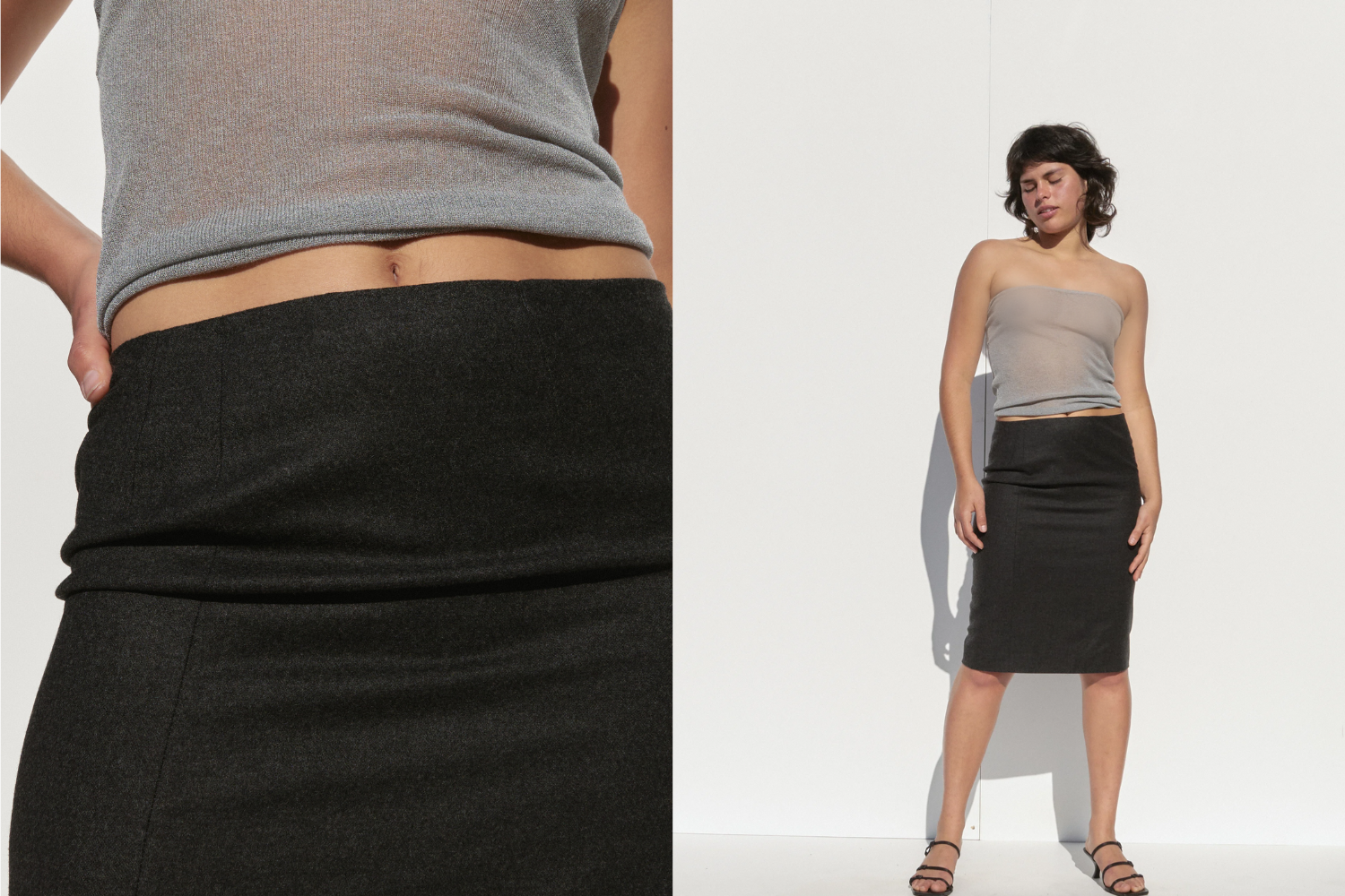 Jil Sander Wool Skirt — Dark Grey