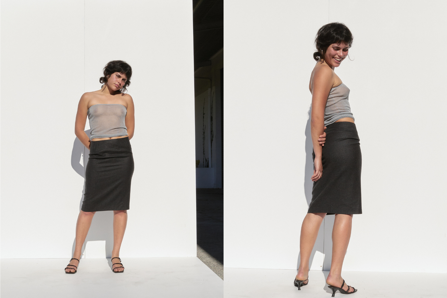 Jil Sander Wool Skirt — Dark Grey