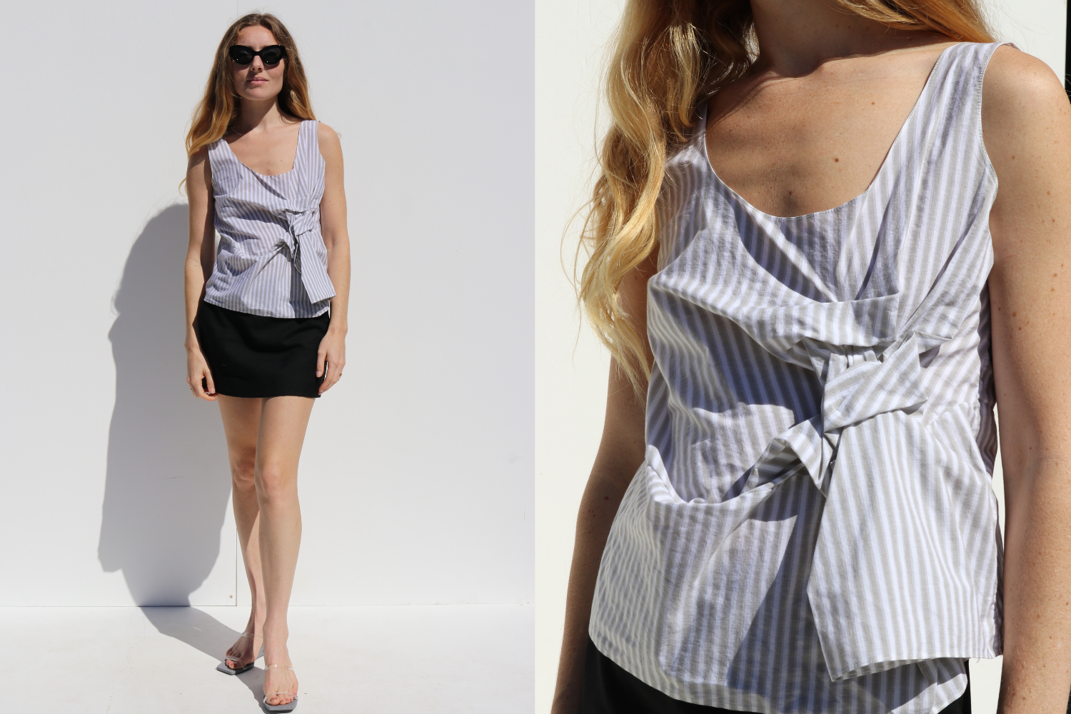 Marni Stripe Blouse — Green Grey