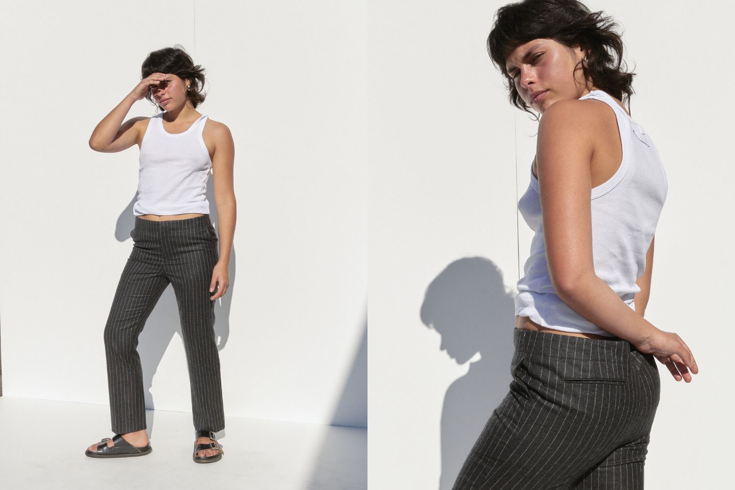 Jil Sander Pinstripe Pants — Grey