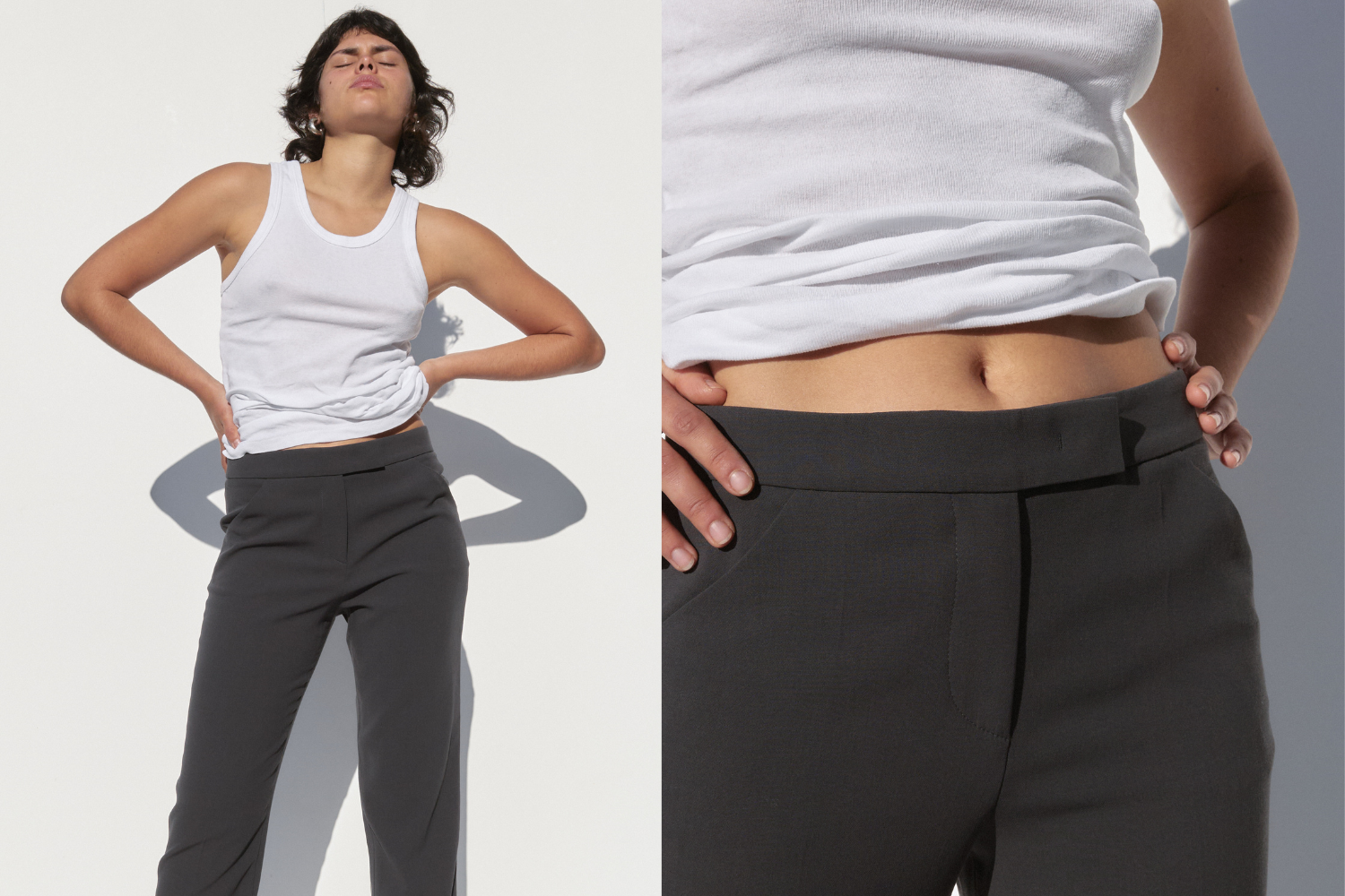 Giorgio Armani Straight Leg Pants — Grey