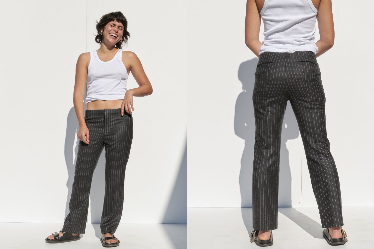 Jil Sander Pinstripe Pants — Grey