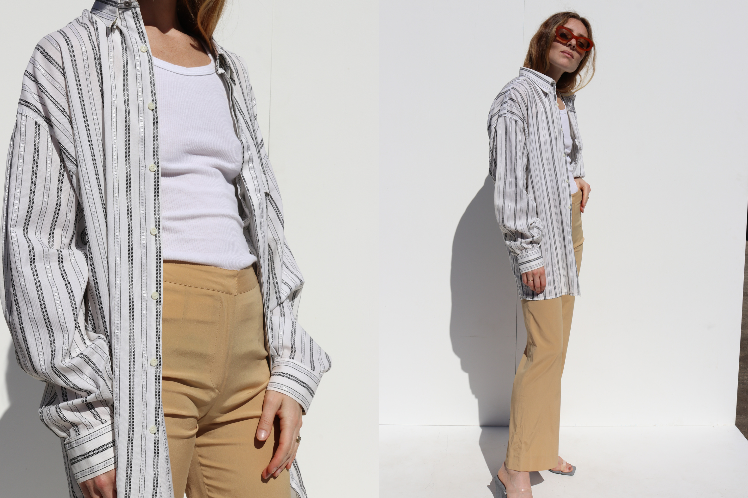 Versace Stripe Shirt — Grey & White