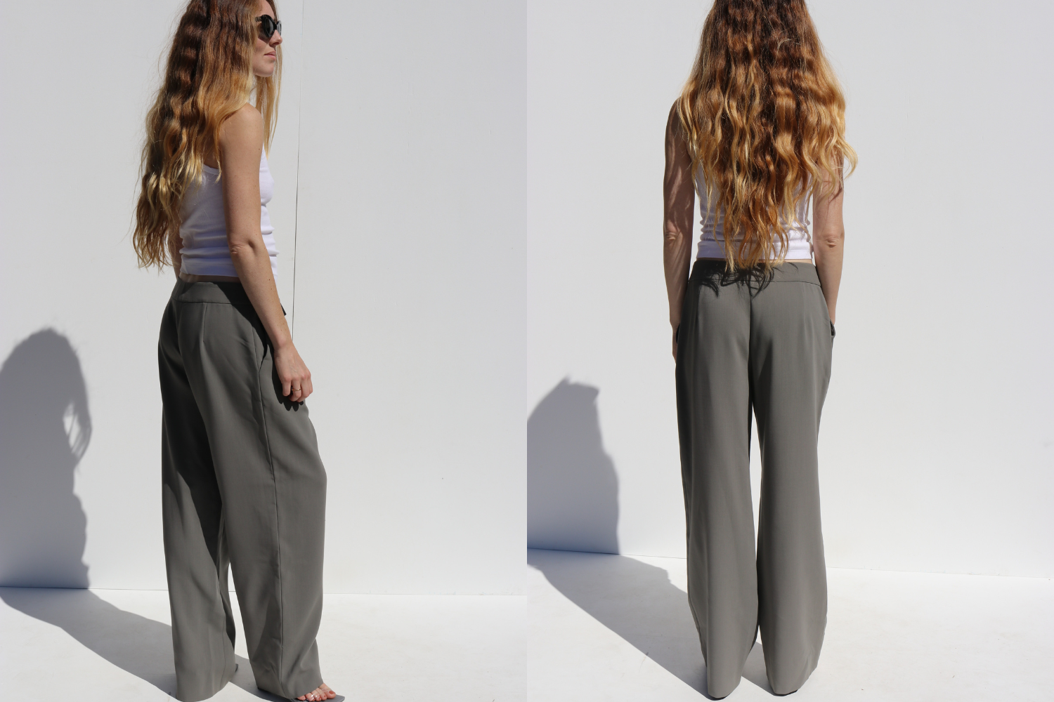 Giorgio Armani Wool Wide Leg Pants — Grey