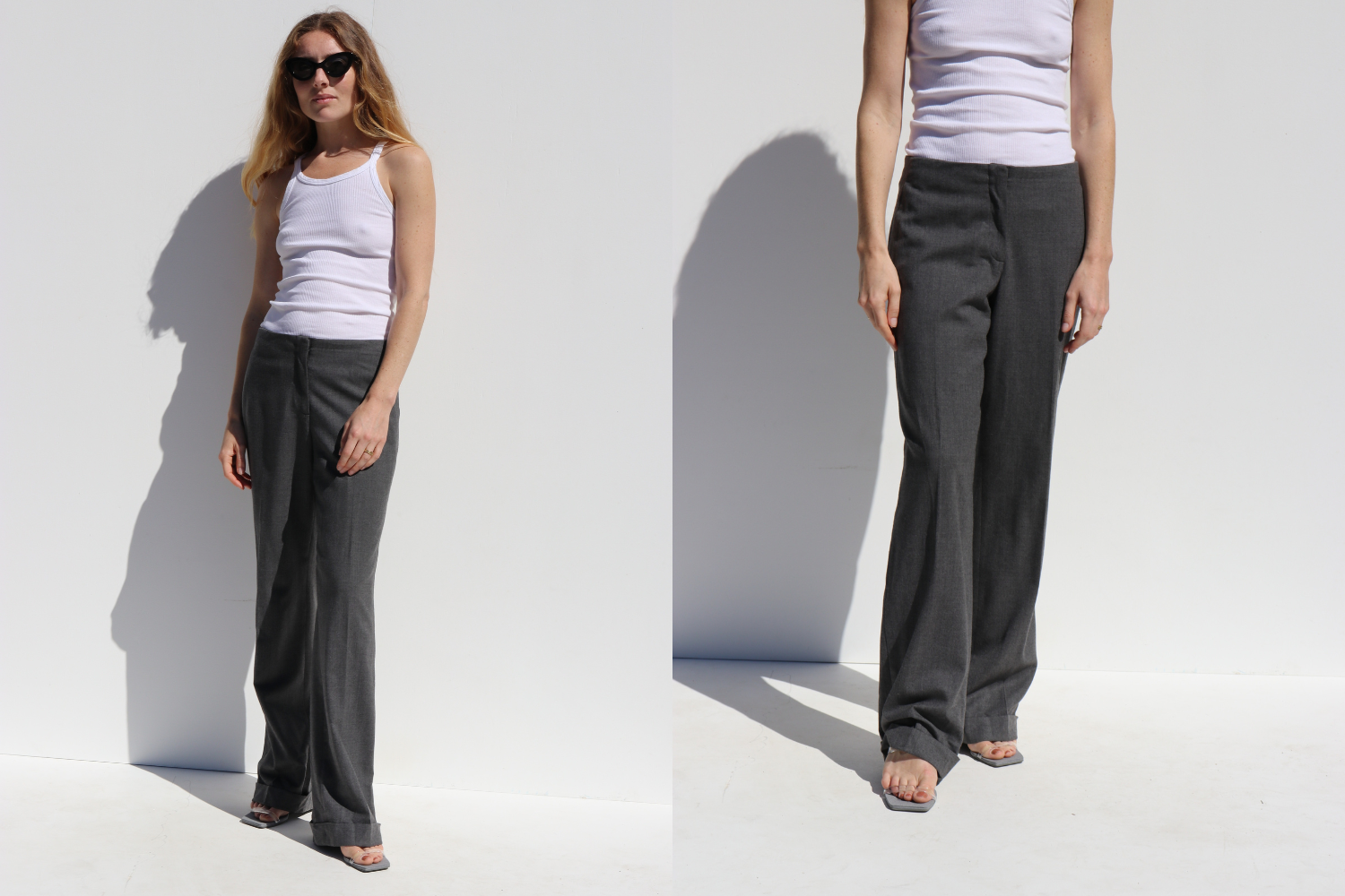 Calvin Klein Wide Leg  Trousers — Grey