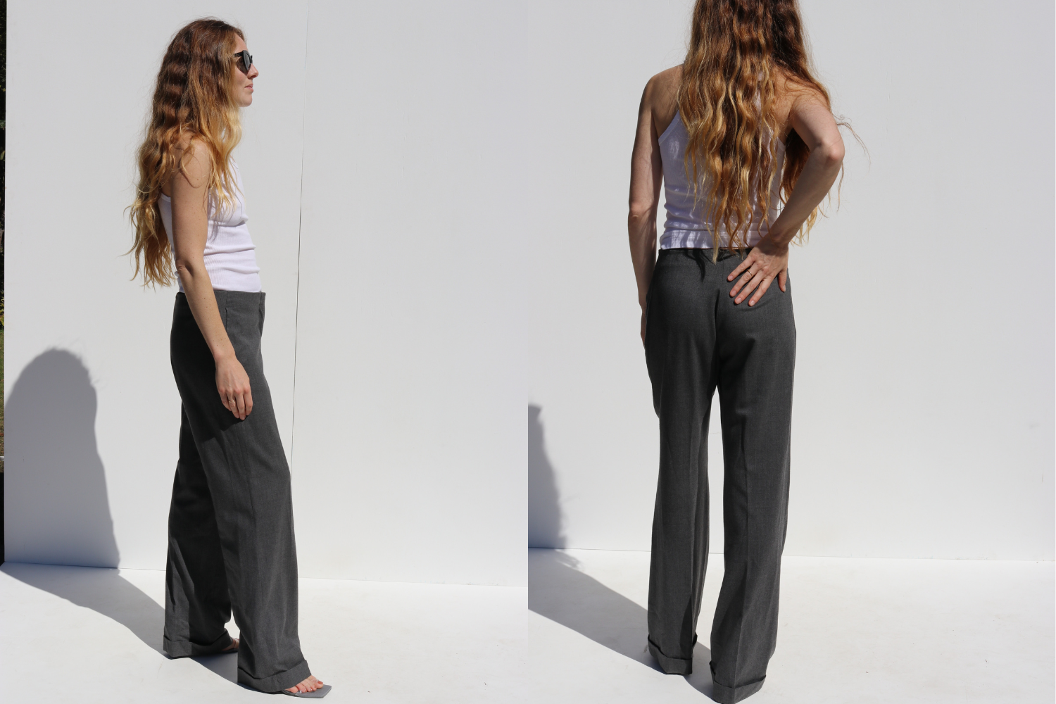 Calvin Klein Wide Leg  Trousers — Grey