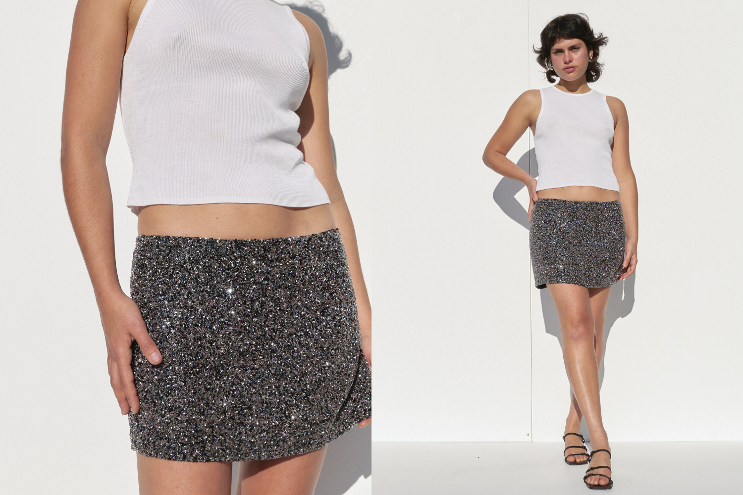 Jil Sander Beaded Mini Skirt — Black