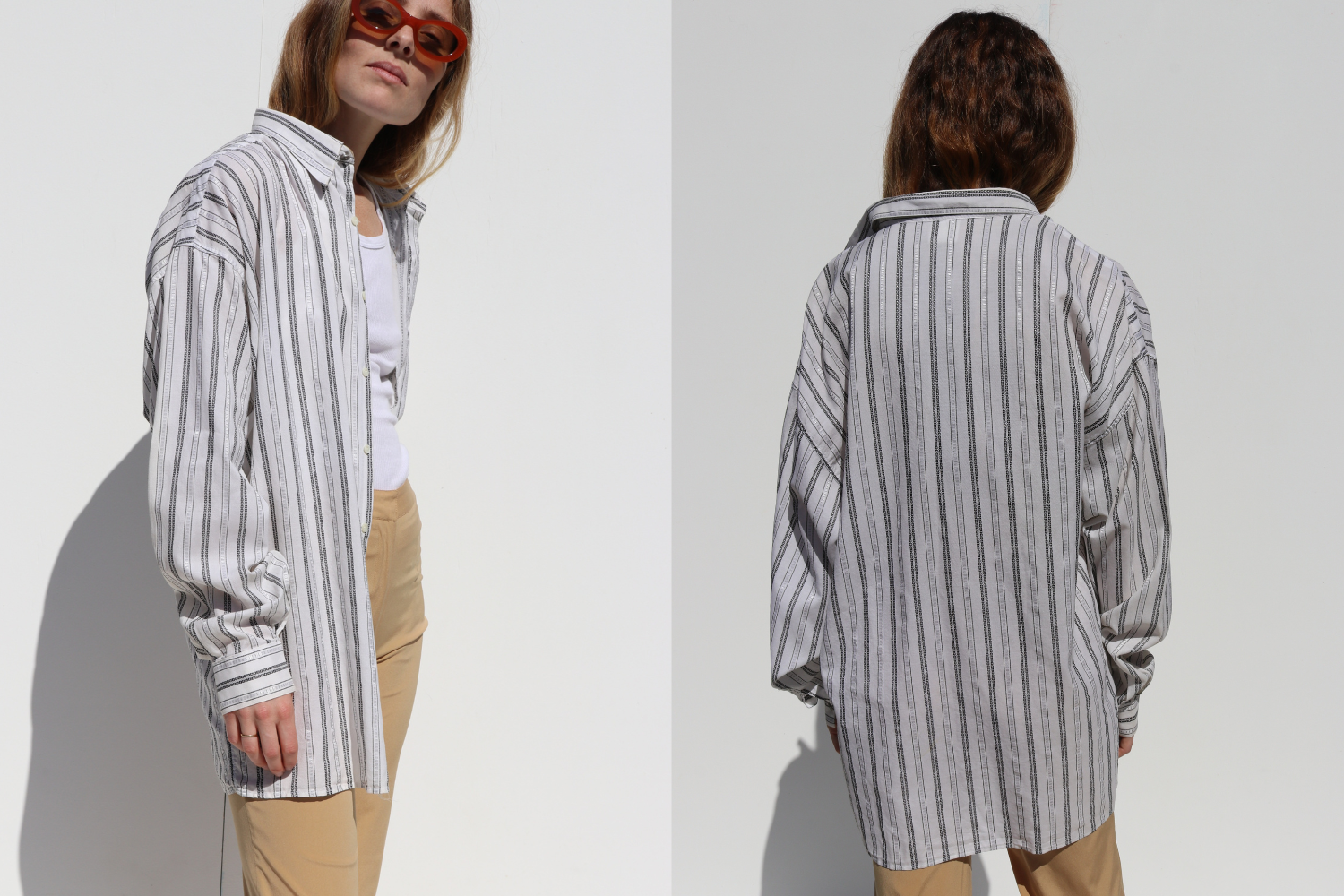 Versace Stripe Shirt — Grey & White