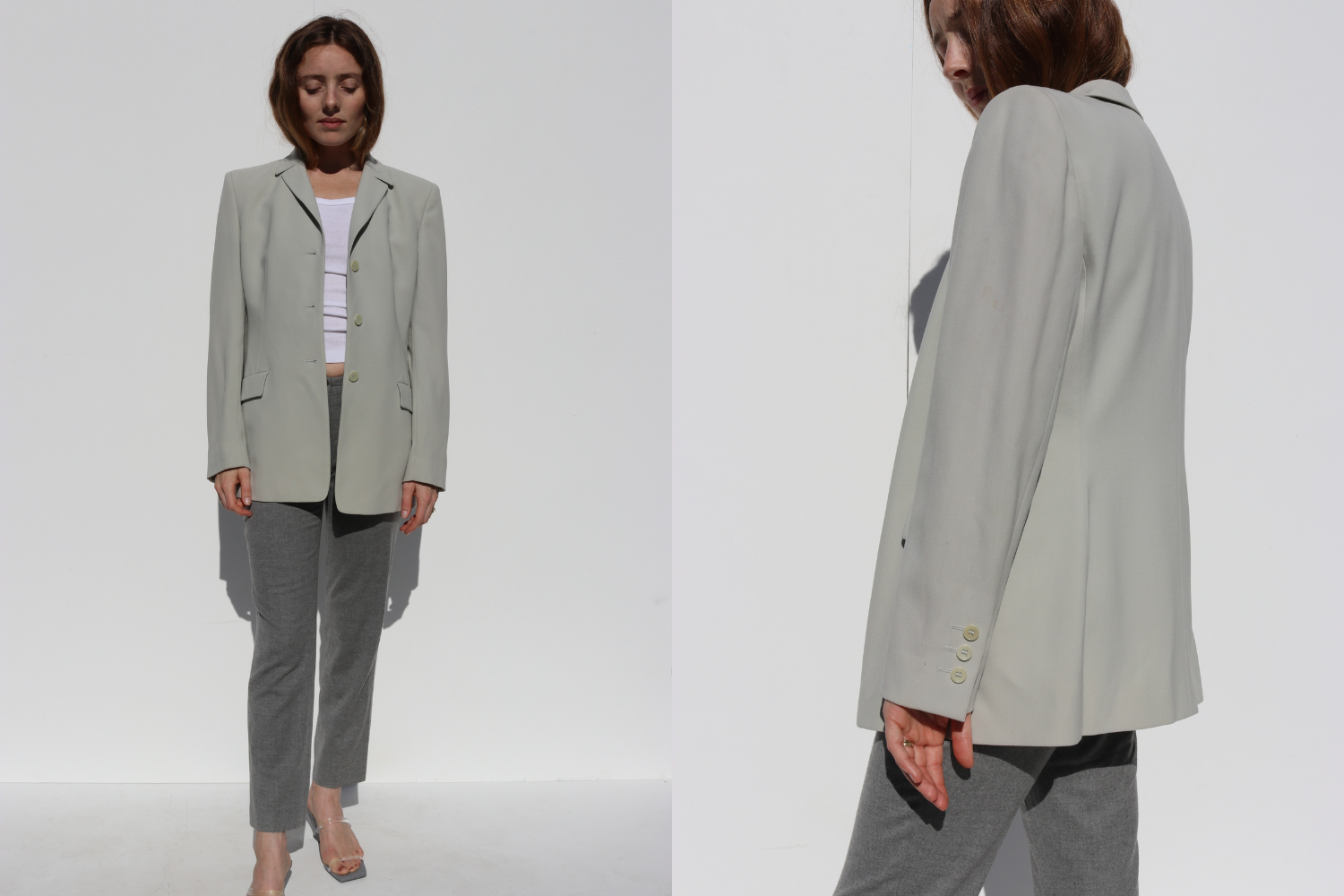 Calvin Klein Wool Blazer — Light Grey