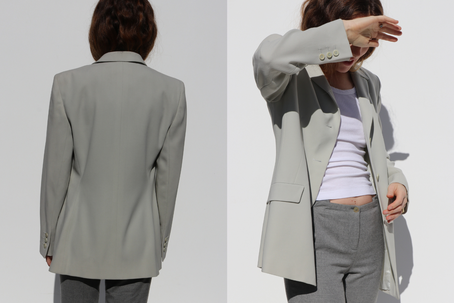 Calvin Klein Wool Blazer — Light Grey