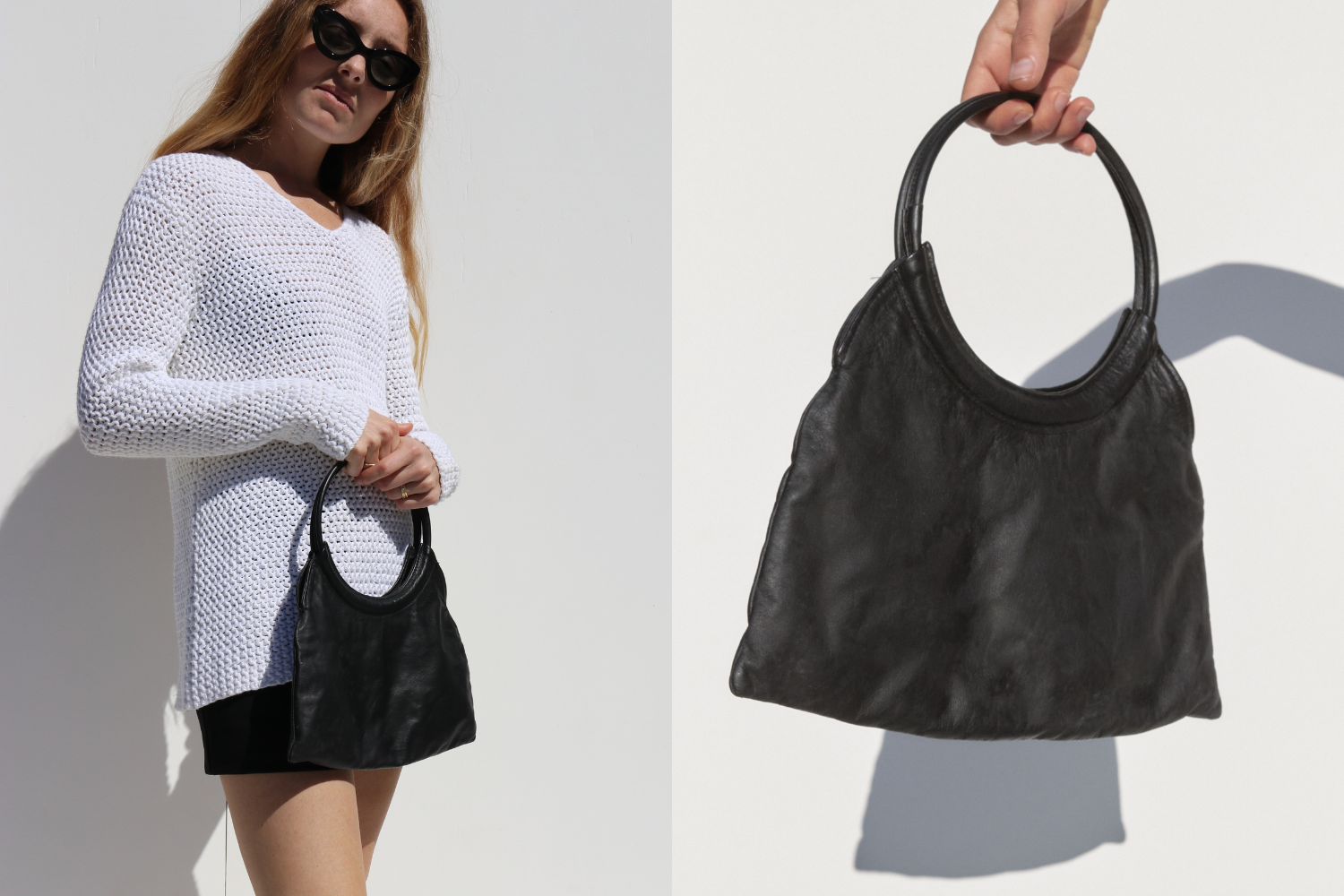 90's Leather Mini Bag — Black